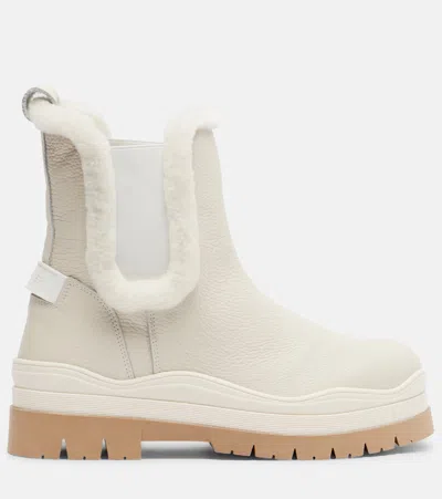 Bogner Arosa Shearling-lined Leather Ankle Boots In Neutral