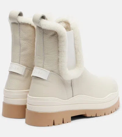 Bogner Arosa Shearling-lined Leather Ankle Boots In Neutral