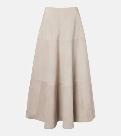Altuzarra Varda Suede Maxi Skirt In Animal Print