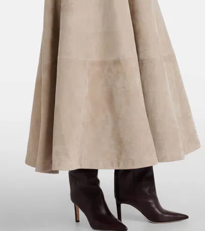 Altuzarra Varda Suede Maxi Skirt In Animal Print