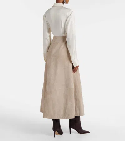 Altuzarra Varda Suede Maxi Skirt In Animal Print