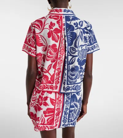 Farm Rio Cashew And Birds Cotton Shirt In Multi