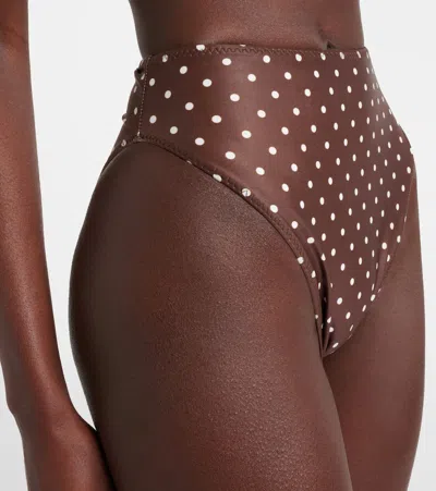 Same Polka-dot High-rise Bikini Bottoms In Brown