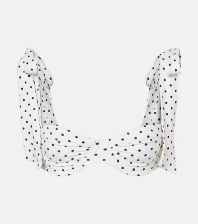 Same Lady Polka-dot Bikini Top In White