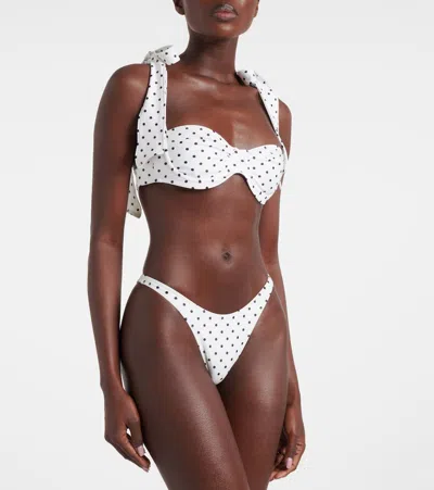 Same Lady Polka-dot Bikini Top In White