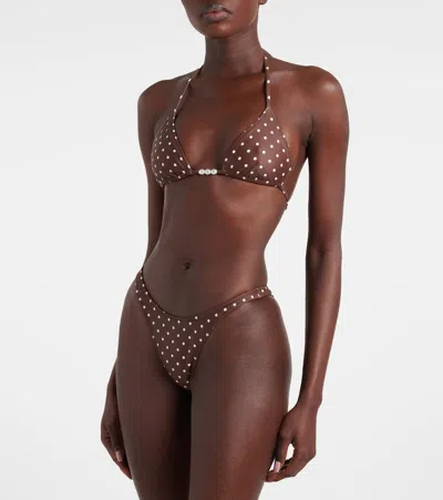 Same '90s Polka-dot Bikini Bottoms In Brown
