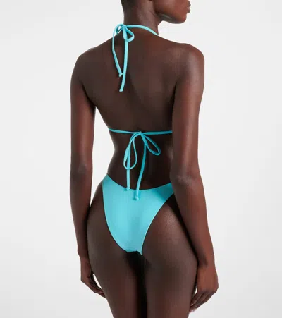 Same Island Embellished Bikini Top In Blue