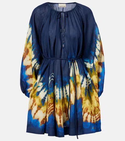 Alemais Martine Belted Mini Dress In Blue