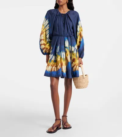 Alemais Martine Belted Mini Dress In Blue