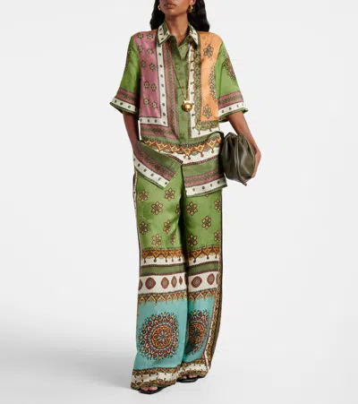 Alemais Contina Multicolor Shirt With Classic Collar And All-over Geometric Print In Viscose Woman