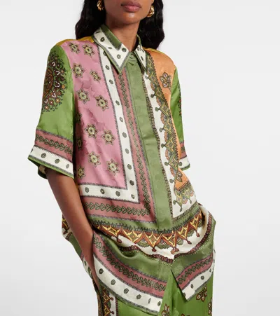 Alemais Contina Multicolor Shirt With Classic Collar And All-over Geometric Print In Viscose Woman