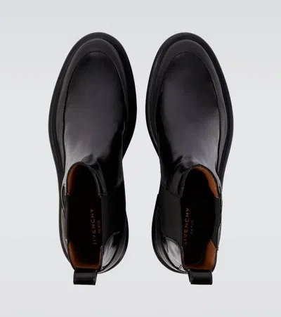 Givenchy Gent Leather Chelsea Boots In Black