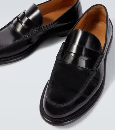 Givenchy Patent Leather Penny Loafers In Black