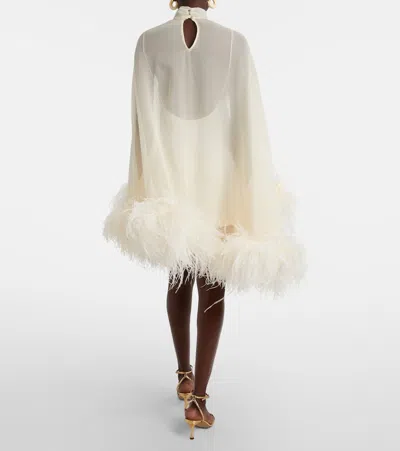 Taller Marmo Gina Feather-trimmed Crepe Mini Dress In Multi