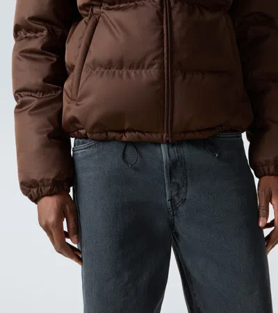 Prada Re-nylon Down Jacket In Brown