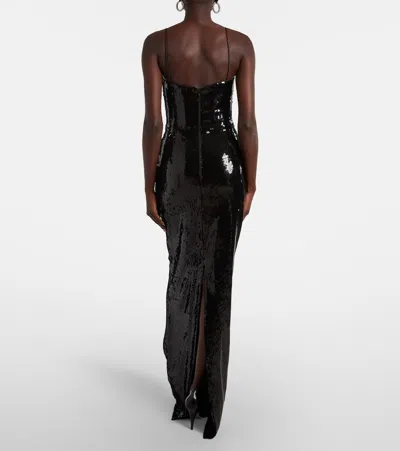 Rebecca Vallance Lyra Embellished Sequin Gown In Black