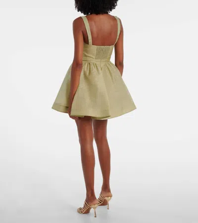 Zimmermann Rebellion Linen And Silk Organza Minidress In Animal Print