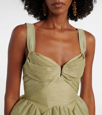 Zimmermann Rebellion Linen And Silk Organza Minidress In Animal Print