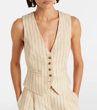 Zimmermann Pinstripe Button Vest In Neutral