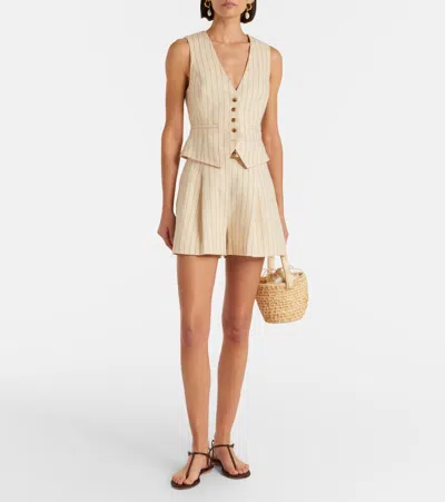 Zimmermann Pinstripe Button Vest In Neutral