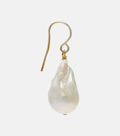 Jil Sander Drop Earrings With Freshwater Pearls In White