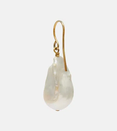 Jil Sander Drop Earrings With Freshwater Pearls In White
