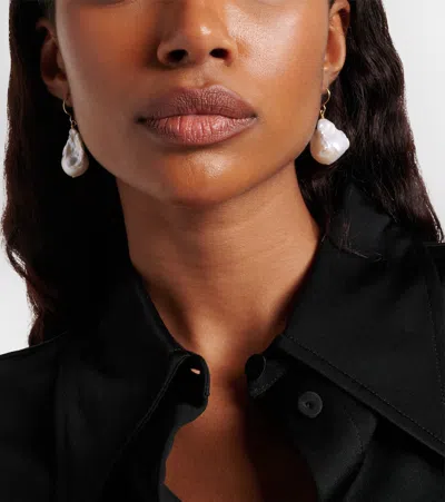Jil Sander Drop Earrings With Freshwater Pearls In White