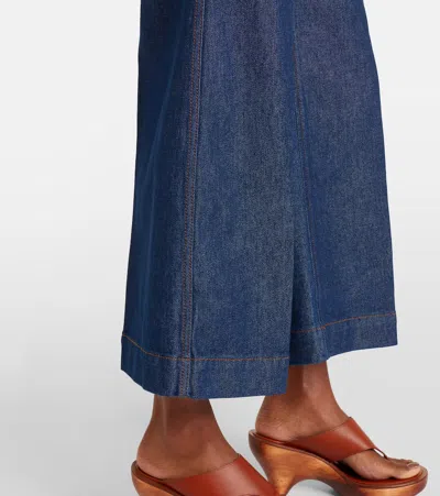 Zimmermann Aster Cropped Flared-leg Denim Jeans In Blue