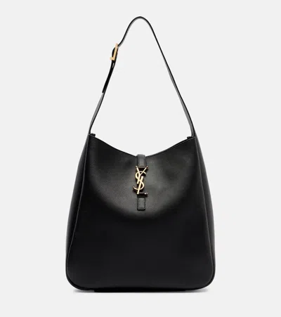 Saint Laurent Le 5 À 7 Supple Large Leather Shoulder Bag In Black