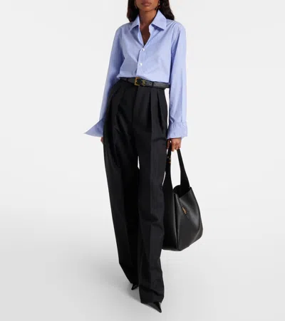 Saint Laurent Le 5 À 7 Supple Large Leather Shoulder Bag In Black