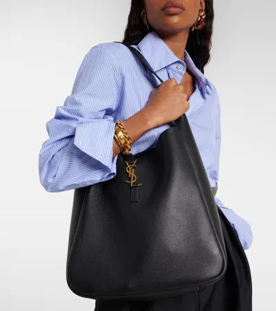 Saint Laurent Le 5 À 7 Supple Large Leather Shoulder Bag In Black