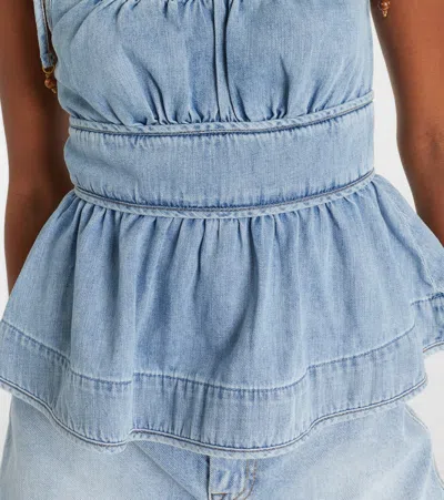 Zimmermann Wanderlust Ruffled Cami In Blue