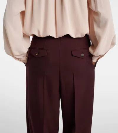 Chloé Suits Pant With Waist Pleats Trousers Bordeaux In Burgundy