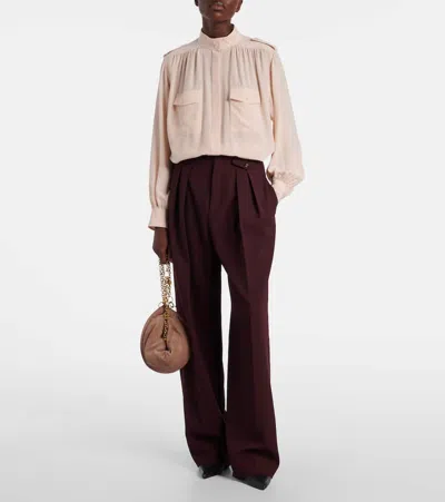 Chloé Organic Silk Crepe De Chine Top In Multi