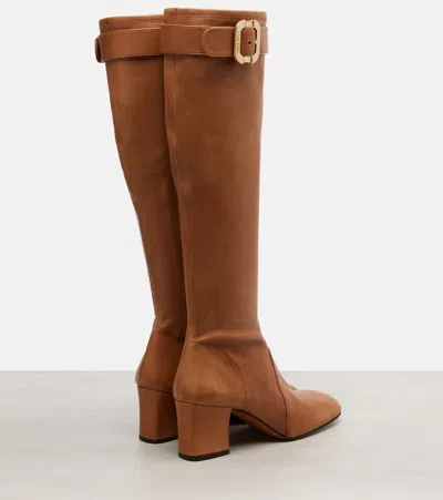 Miu Miu Caramel Nappa Boots With Buckle In Brown