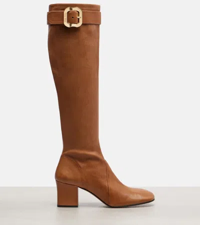 Miu Miu Caramel Nappa Boots With Buckle In Brown