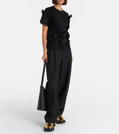 Noir Kei Ninomiya Metallic-effect Cutout Lace-up Platform Boots In Gold