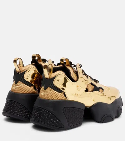 Noir Kei Ninomiya Metallic-effect Platform Sneakers In Gold