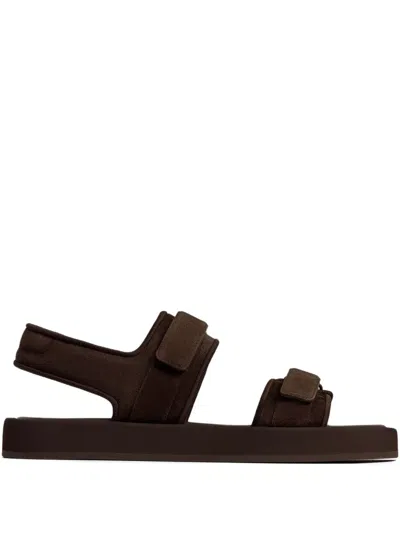 12 Storeez Suede Sandals In Brown