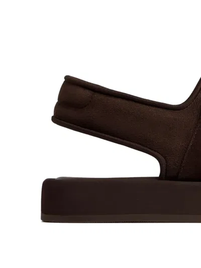 12 Storeez Suede Sandals In Brown