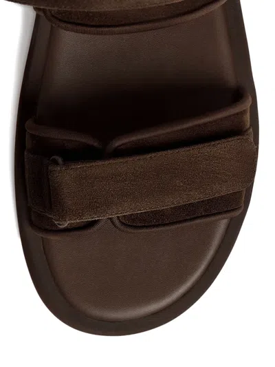 12 Storeez Suede Sandals In Brown
