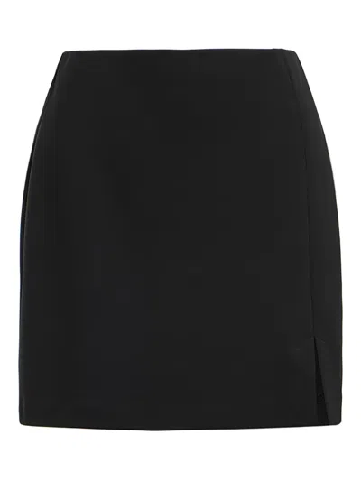 12 Storeez Crepe Mini Skirt In Black