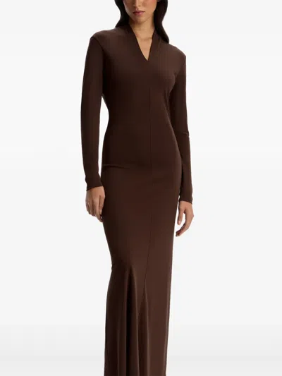 12 Storeez Open-back Maxi Dress In Brown