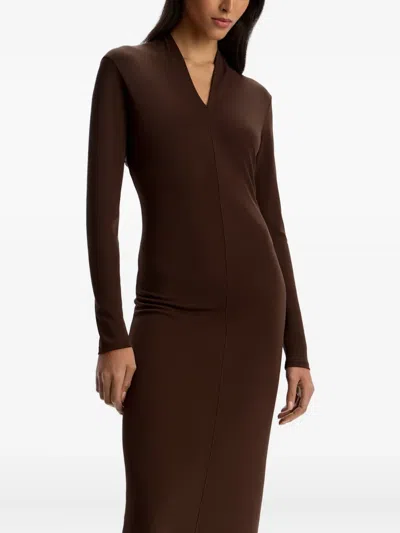 12 Storeez Open-back Maxi Dress In Brown