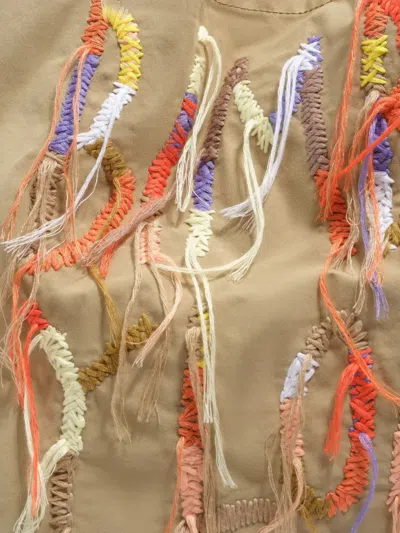 Bimba Y Lola Logo-embroidered Shoulder Bag In Neutral