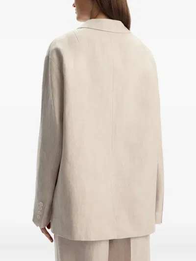 12 Storeez Tailored Linen Blazer In Neutral