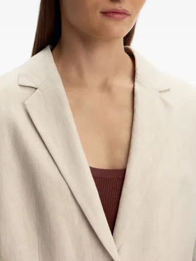 12 Storeez Tailored Linen Blazer In Neutral