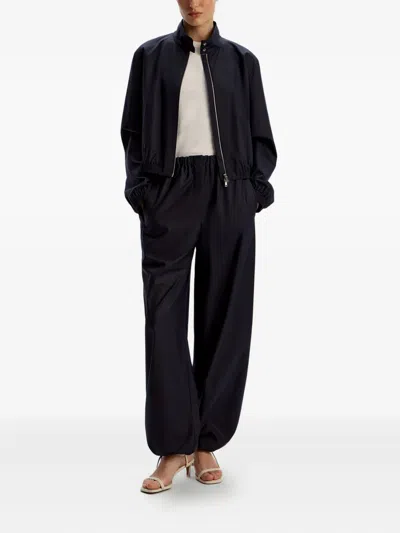 12 Storeez Drawstring Straight-leg Trousers In Black