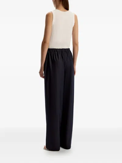 12 Storeez Drawstring Straight-leg Trousers In Black