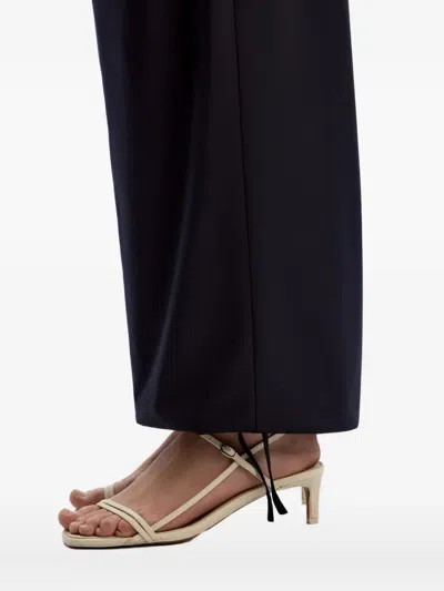 12 Storeez Drawstring Straight-leg Trousers In Black